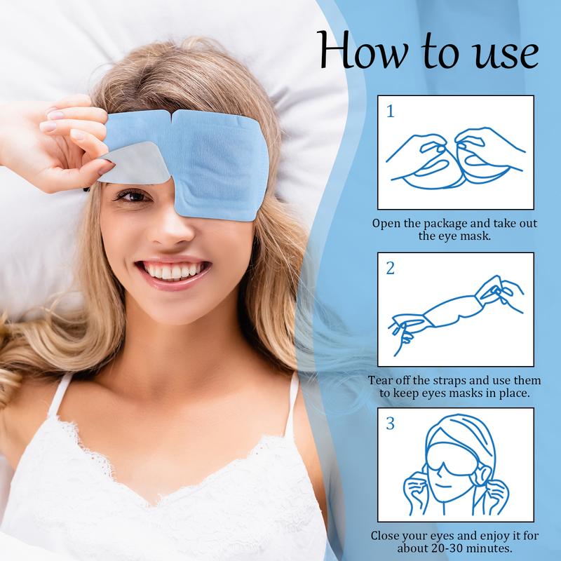 10-Pack Steam Eye Mask for Dry Eye Relief, Spa Warming Compression Eye Mask for Relaxing Sleep, Automatic Heating, Reduces Puffiness and Dark Circles for Comfortable and Relaxing Sleep, Travel Essentials, Must-Have Gift