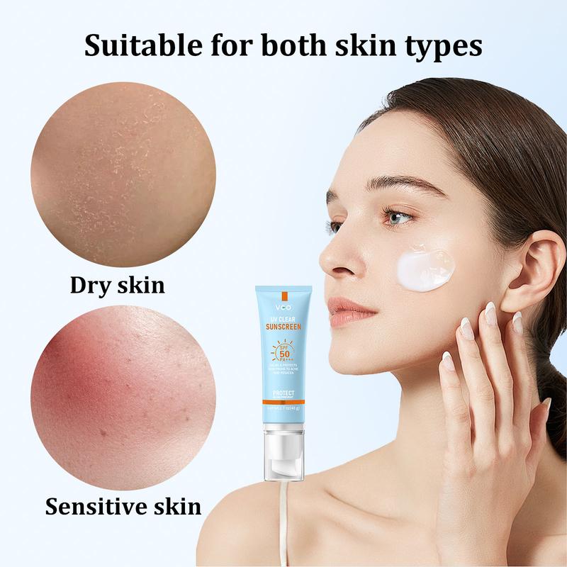 VGO-Moisturizing Reflected Ultraviolet Sun Cream SPF 50 PA+++ 48g Facial Skincare Sunscreen Makeup-B