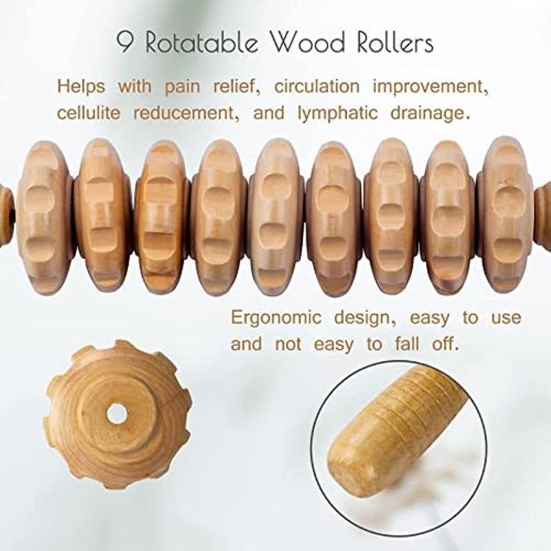 Wooden Massage Roller Stick, 1 Count Manual Muscle Release Roller,  Neck Massager,  Muscle Relaxation Massage Tool for Women & Men Home & Spa