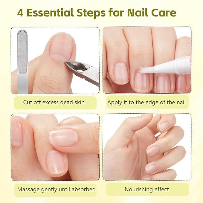 Rejuvenation Nail Growth Oil, Brother Cosmetics Nail Growth Oil, Nail Oil for Growth and Strength Rejuvenation, Rejuvenation Nail Growth Serum for Nail Strengthener and Growth with Nail File (4PCS)