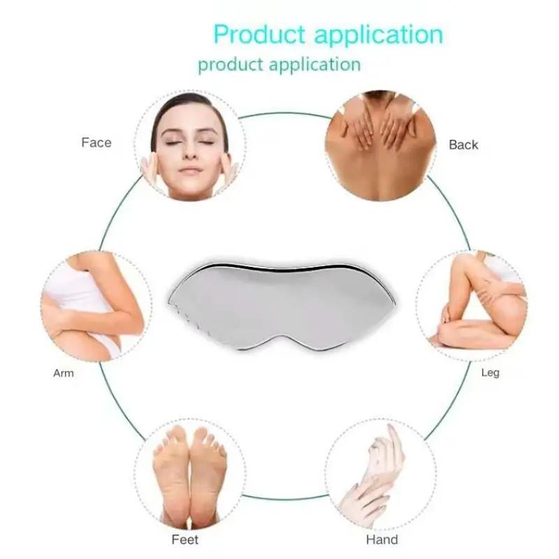 Wing Shaped Gua Sha Board, Stainless Steel Gear Scraping Board, Improves Elasticity, Body Massage Tool for Face & Body