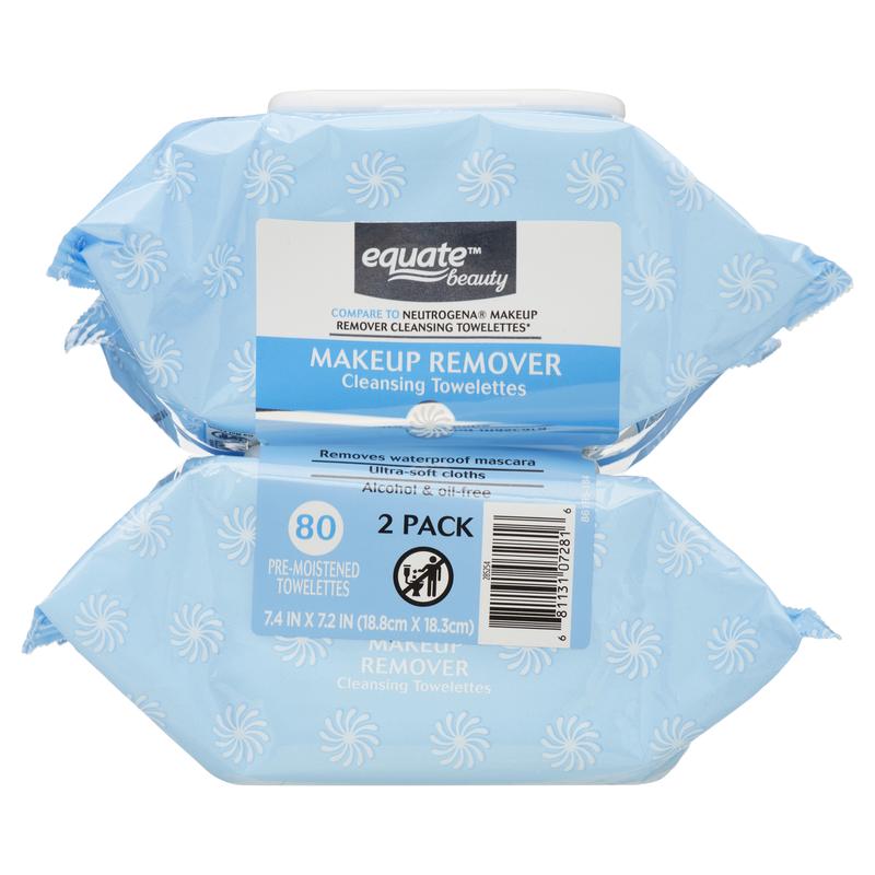 Equate Makeup Remover Cleansing Towelettes, 40 Count, 2 Pack