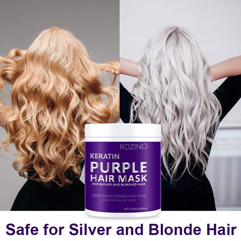 Keratin Purple Hair Mask, Nourishing Deep Conditioning Hair Mask for Blonde & Silver Hair, Hair Care & Styling Product for Women & Men