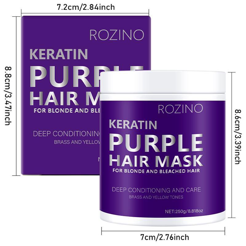 Keratin Purple Hair Mask, Nourishing Deep Conditioning Hair Mask for Blonde & Silver Hair, Hair Care & Styling Product for Women & Men