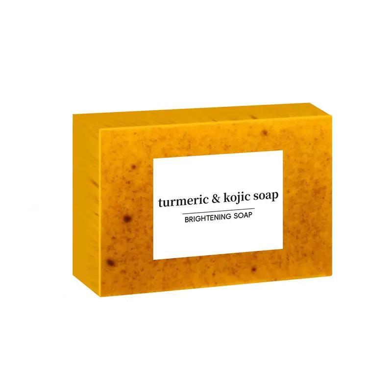 Turmeric & Kojic Brightening Skincare Soap with Foaming Mesh, 6 Counts set Mild Cleansing Body Wash Soap Bar, Summer Body Care Soap for Men & Women, Smell Good Hygiene Shower Products