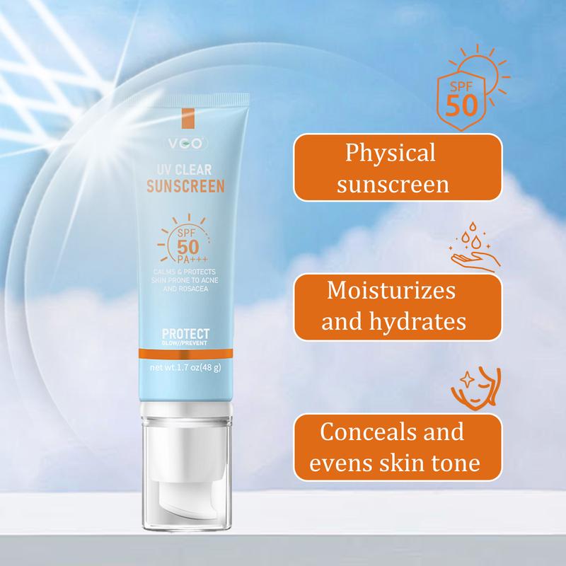 VGO-Moisturizing Reflected Ultraviolet Sun Cream SPF 50 PA+++ 48g Facial Skincare Sunscreen Makeup-B