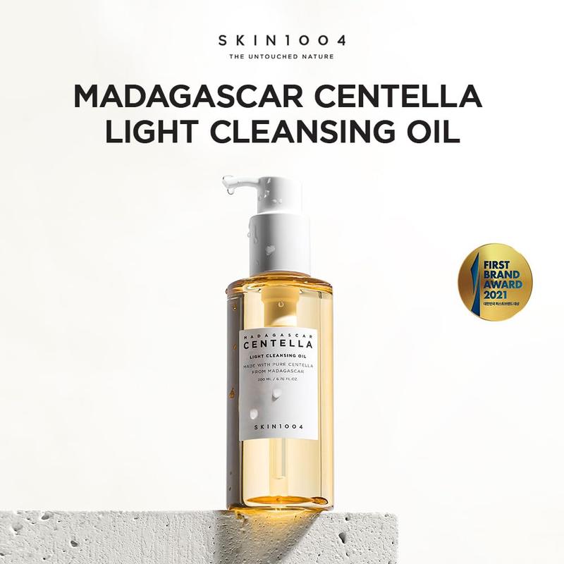 SKIN1004 Madagascar Centella Light Cleansing Oil - Official Product Korean Hydrating Oil Cleanser for Face w  Coconut-derived MCT Oil (6.76 fl oz)