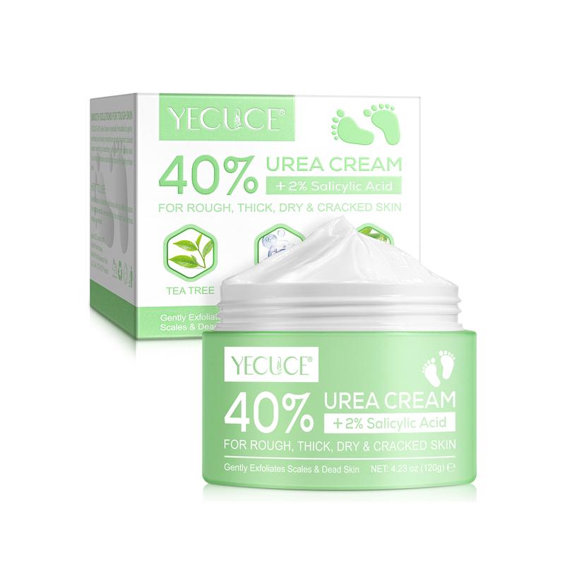 Yecuce Urea Cream 40% plus Salicylic Acid 2%, Foot Cream for Dry Cracked Heels Feet Knees Elbows Hands