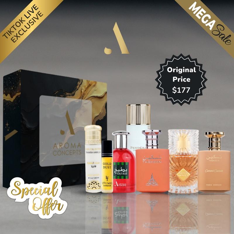 Gift Set BF3 Women's Set of Seven Premium Range Fragrances, Body Lotion, Deodorant & Roll On