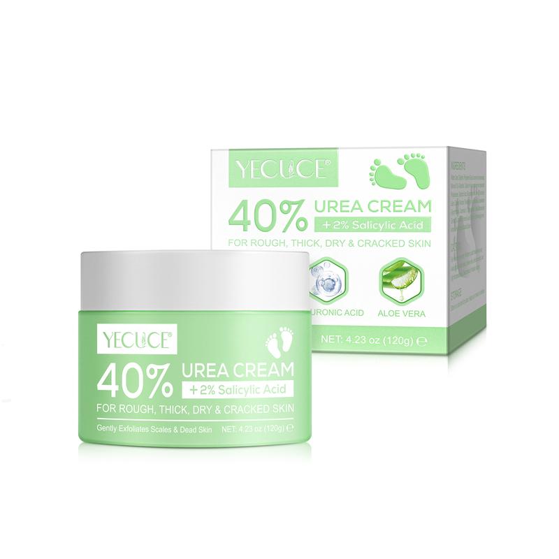 Yecuce Urea Cream 40% plus Salicylic Acid 2%, Foot Cream for Dry Cracked Heels Feet Knees Elbows Hands