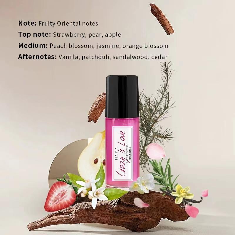 CRAZY IN LOVE ROLL ON OIL, women's perfume, women's elegant perfume, pheromone women's perfume, suitable for daily outings, dating, parties, Christmas, Thanksgiving Crazy In roll-on perfume Women's Long