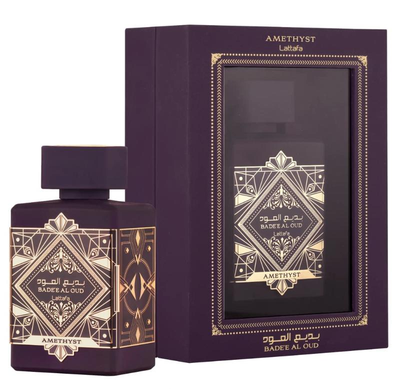 Lattafa Bade'e Al Oud Amethyst EDP - Rose, Jasmine & Oud Perfume with Amber, Vanilla and Patchouli