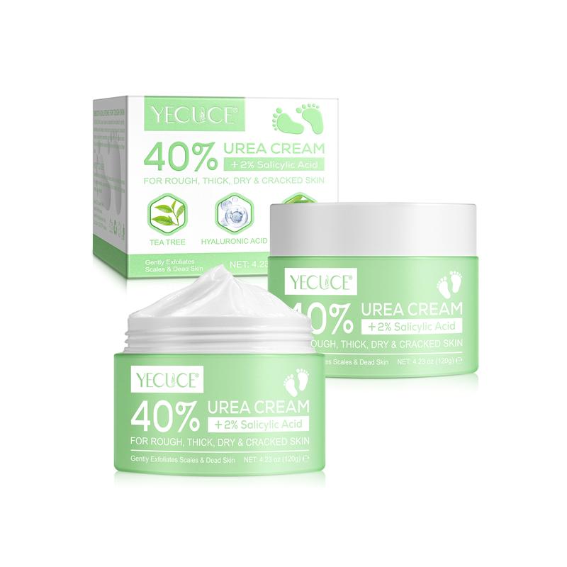 Yecuce Urea Cream 40% plus Salicylic Acid 2%, Foot Cream for Dry Cracked Heels Feet Knees Elbows Hands