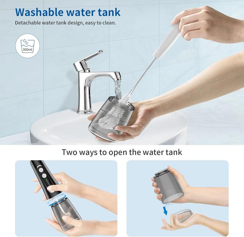 Water Flosser for Teeth, Water Dental Flosser Cordless Waterpik Water Floss Electric Rechargeable Ipx7 Waterproof, Water Teeth Cleaner Picks for Home Travel