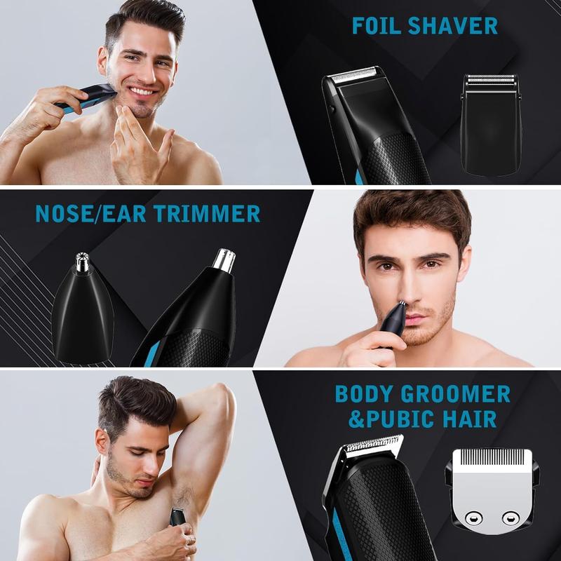 All in One Beard Trimmer with Adjustable Combs - Waterproof Trimmer for Men, Hair Clippers, Nose Trimmer, Electric Razor Shaver for Mustache Nose Body Face Grooming, Gifts for Men