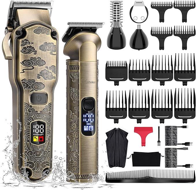 5-in-1 Professional Electric Hair Clippers & Beard Trimmer Set.waterproof Cordless Grooming Kit with Nose & Body Hair Trimmer.Hair clipper kit Comfort shaver