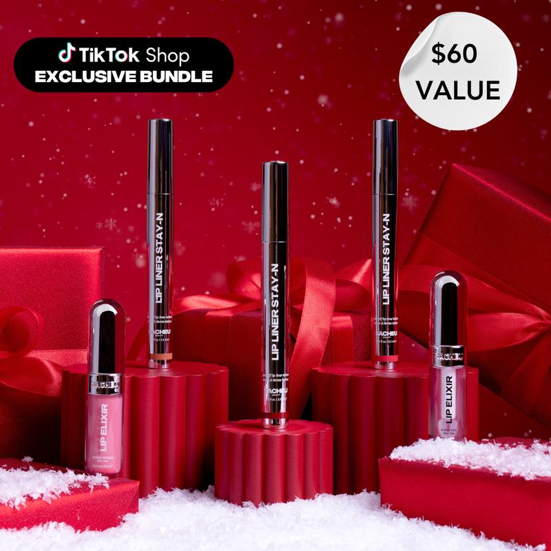 HoliSLAY Bundle - Lip Liner STAY-N (nOOHde, getREDy & leftonRED) + Lip Elixir (Clear & Sheer Pink)