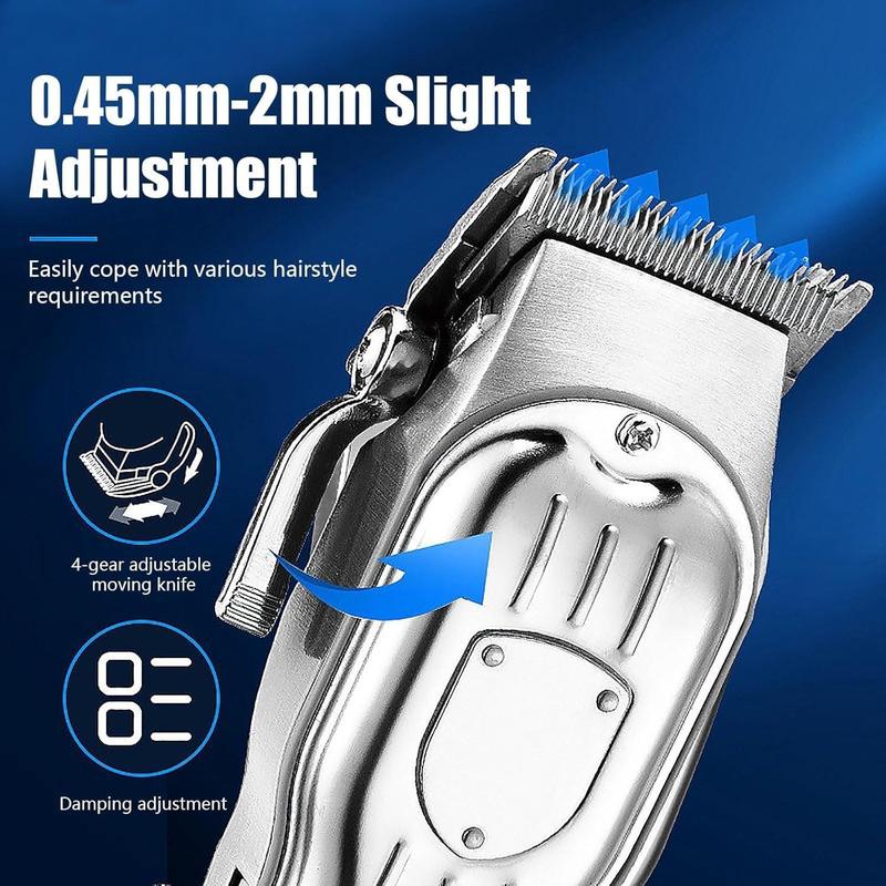 Professional Hair Clipper for Men, 1 Box Cordless Hair Trimmer Kit, LCD Display Wireless Barber Clippers, Rechargeable Haircut Machine for Family