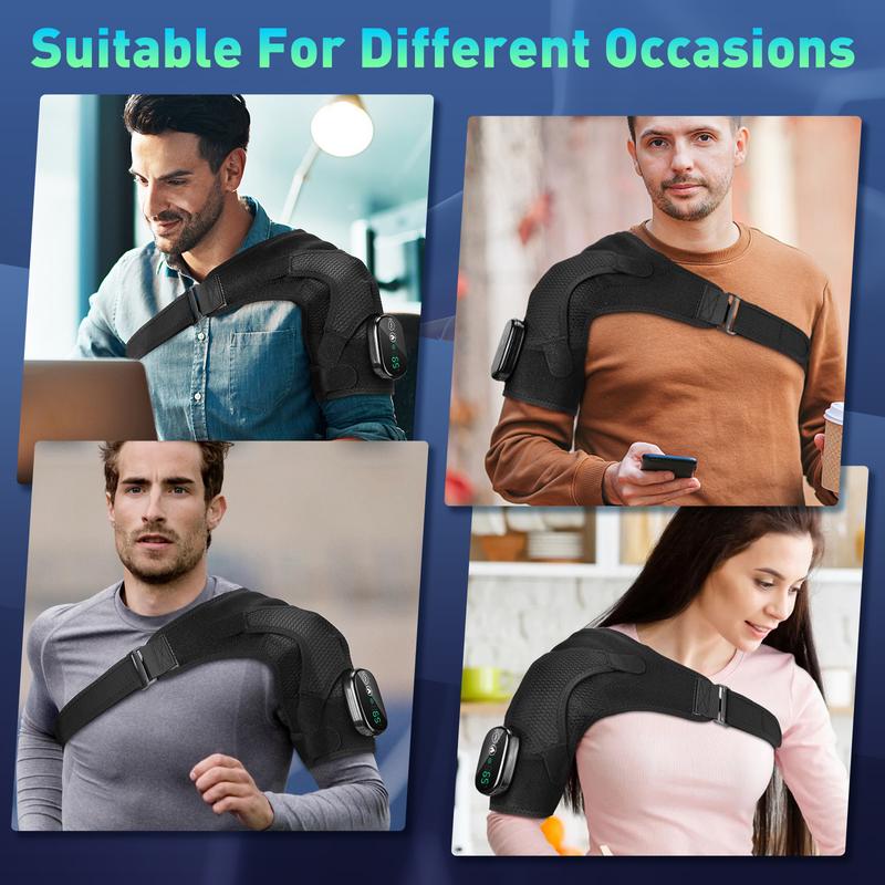 Heating Vibration Massage Shoulder Pad 3-speed Heating 3 Vibration Massage Portable Shoulder Massage Equipment USB Rechargeable Gift for Parent