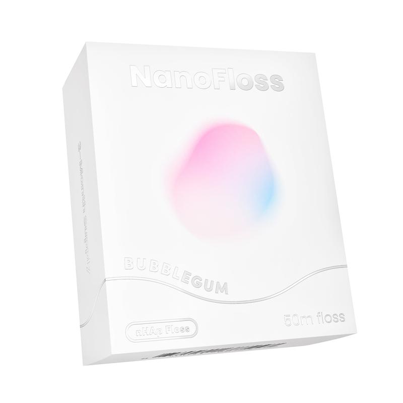 NanoFloss Dental Floss with Nano Hydroxyapatite, Coconut Oil, Soft Woven with Vegan Wax Coating