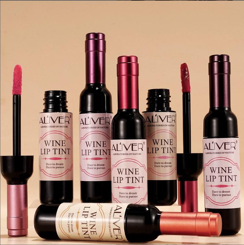  Aliver Super 6 Hours Long-lasting & Waterproof Bottle Style Matte Lip Tint Set - 6 Shades, High Pigmentation & Satin