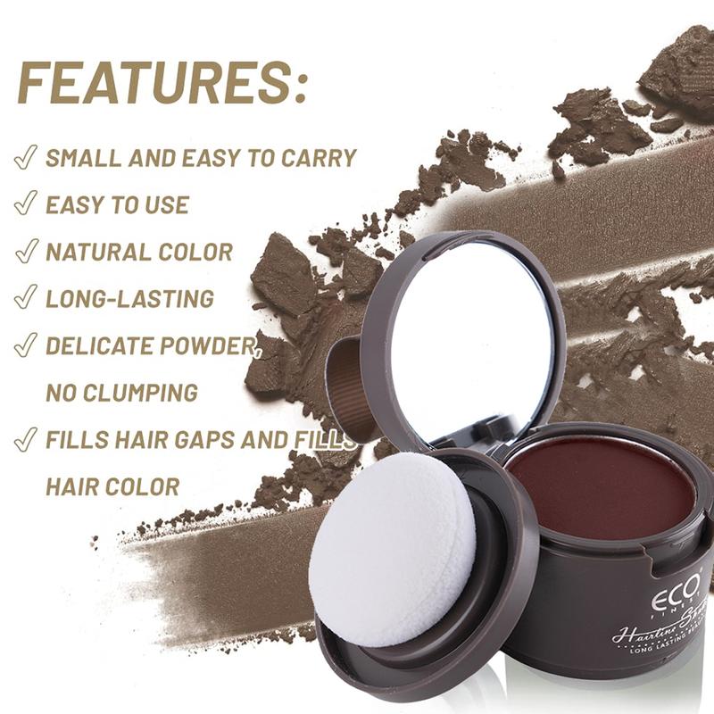 ECO FINEST Hairline Powder Instantly Conceals Hair Loss, Root Touch Up Hair Powder, Hair Toppers for Women & Men, Hair Fibers for Thinning Hair, Root Cover Up, Stain-Proof 48 Hour Formula (Medium Brown) Bronzer Makeup Color Salon Kit Cosmetic