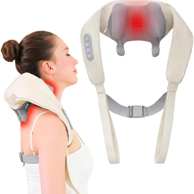 Neck Massager for Pain Relief Deep Tissue,Cordless Shoulder,Neck and Back Massager with Heat,4D Deep Electric Kneading Massage for Back,Waist,Leg Use,Perfect Gifts for Men Women Dad Mom