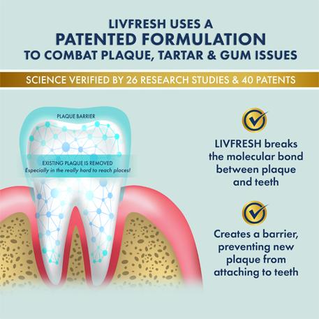 LIVFRESH Gel Toothpaste, Clinically Proven to Remove Plaque 250% Better, Improves Gum Health 190% Better, Prevents & Reduces Tartar, Freshens Breath, Gentle Teeth Whitening, Dentist Recommended Oral Care, SLS Free Dental Gel, Wintergreen