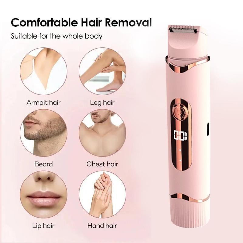 2 in 1 Electric Shaver, 1 Box Rechargeable Electric Shaver, Wet and Dry Use Personal Body Trimmer for Women, Suitable for Home and Outdoor Travel Use