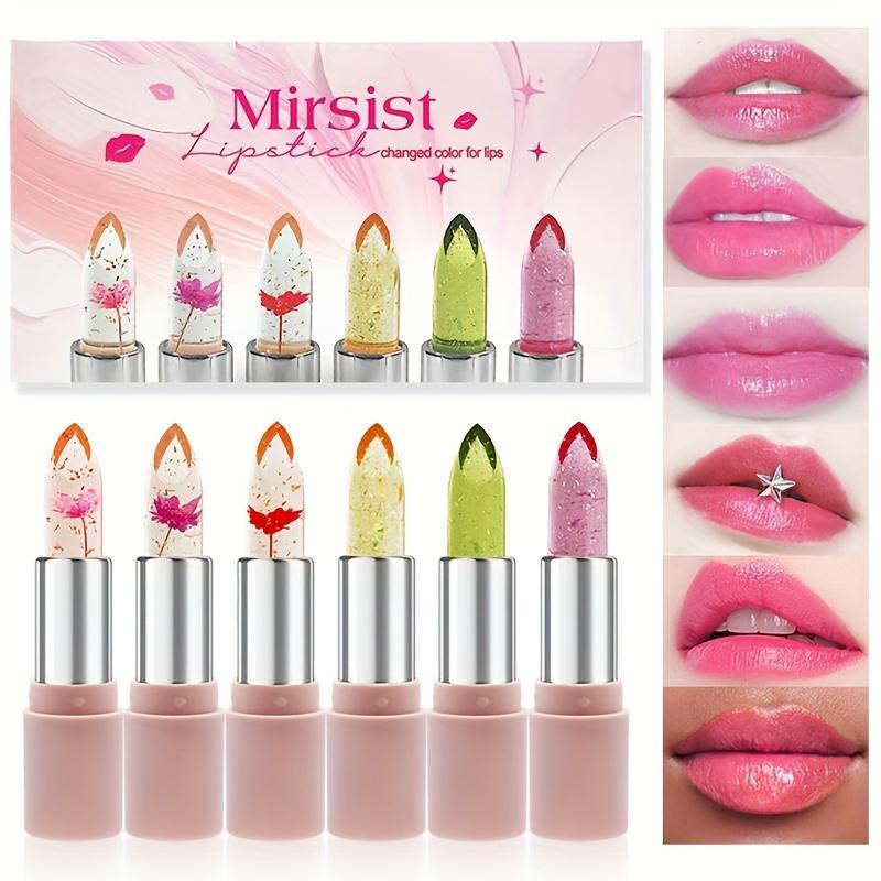 Color Changing Lipstick Set, 6 Counts set Long Lasting Moisturizing Lipstick, Waterproof Easy Coloring Lipstick, Girls and Women Makeup Accessories