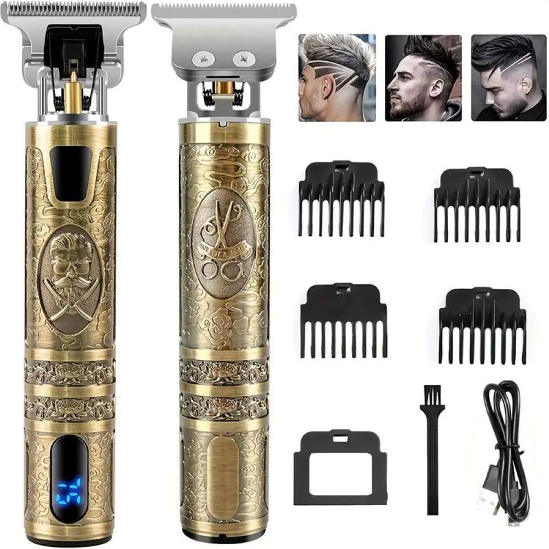 Professional Barber's Grooming Kit, 1 Set Rechargeable Hair Trimmer and Beard Clipper for Men with Precise T-Blade, LCD Screen and USB Charging, Hair Styling Tools, Hair Cutting Machines, Christmas, Christmas Gift