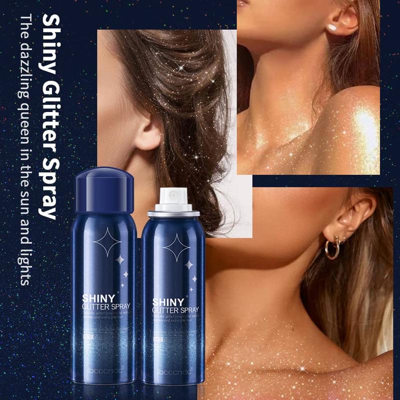 Body Glitter Spray,Glitter Hairspray for Rave Festival Singer Concerts,2.1Oz Shimmer Glitter Hair Spray,Waterproof Sparkle Glitter Spray for Hair and Body,Nightclub Starry Glitter,Prom,Party