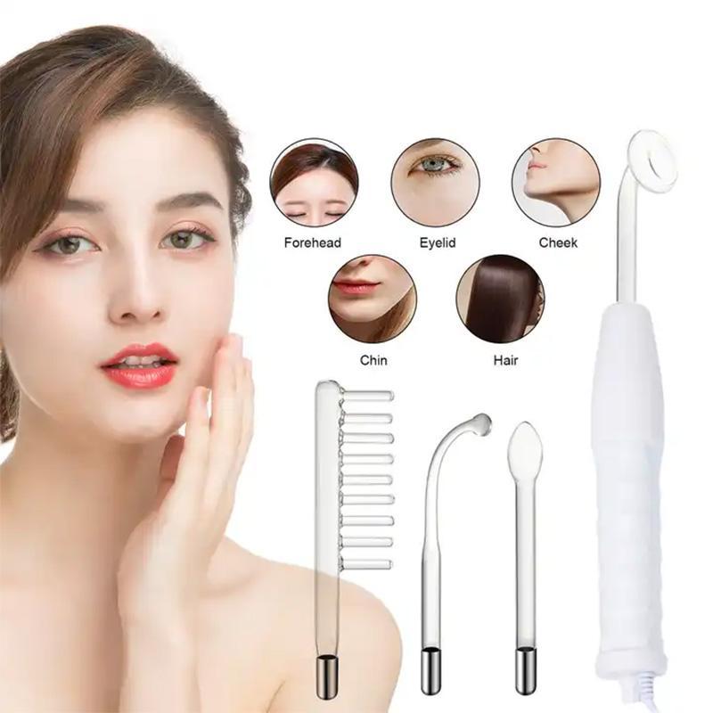 4 in 1 High Frequency Electrode Wand, 1 Set Facial Skin Firming & Lifting Beauty Machine, Beauty Instrument for Home & Travel, Gift For Halloween & Christmas & Fall, Boyfriend Gift, Winter Gift