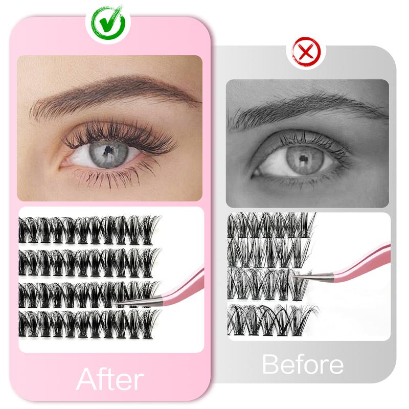 Eyelashes, False Eyelashes Lash Extension Kit, D-Curve Eyelashes 3 variations, 80, 60, and 30+40 variations. With Eye Lashes Bond, Tweezers, seal, and remover.