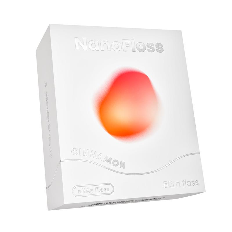 NanoFloss Dental Floss with Nano Hydroxyapatite, Coconut Oil, Soft Woven with Vegan Wax Coating