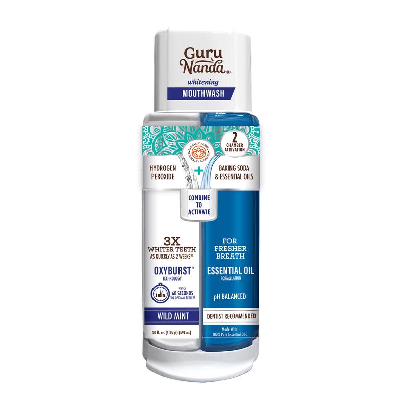 Whitening Wonder - GuruNanda Whitening Strips + Dual Barrel Mouthwash Coconut Oral