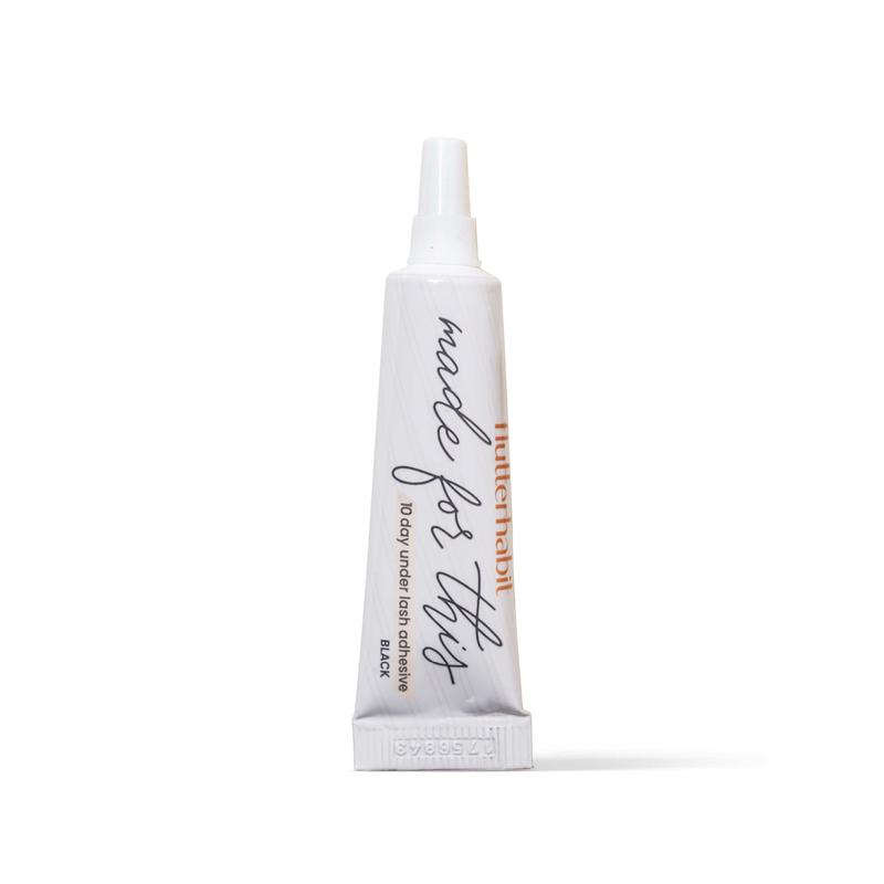 FlutterHabit Adhesive - Extra Viscous and Quick Drying Adhesive specifically designed for False Eyelash Extensions using the under Lash application method. Long wearing, up to 10 days of wear. Pair with our lashes.