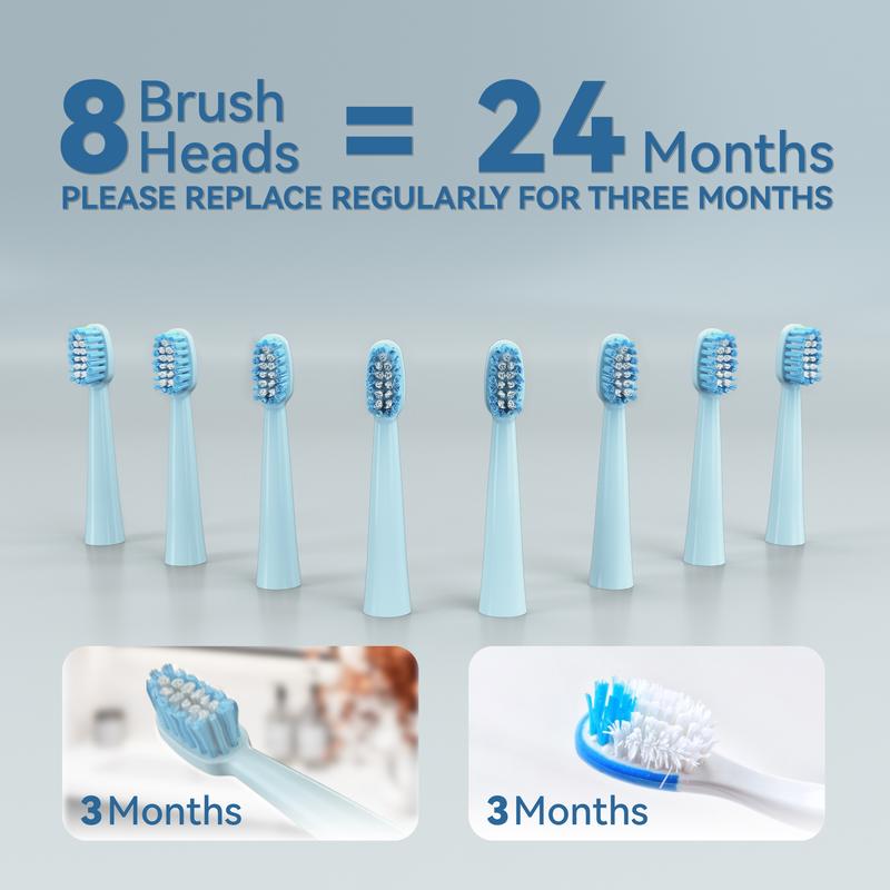 7AM2M Sonic Electric Toothbrush for Adults and Kids- High Power Rechargeable Toothbrushes with 8 Brush Heads,5 Adjustable Modes, Built-in 2-Minute Smart Timer,4 Hours Fast Charge for 30 Days