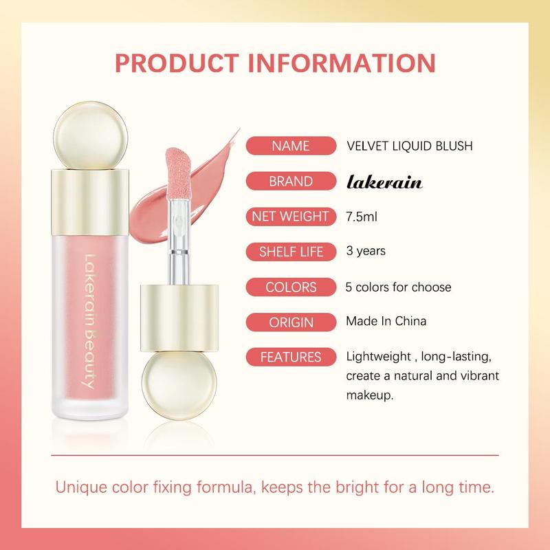 Long-lasting Smooth Cream Liquid Cheek Blusher, Smudge-proof Natural Look Blush Stick for Daily Makeup, Lightweight Soft Color Shadow for All Skins, Facial Cosmetic Tools, Daily Cosmetic