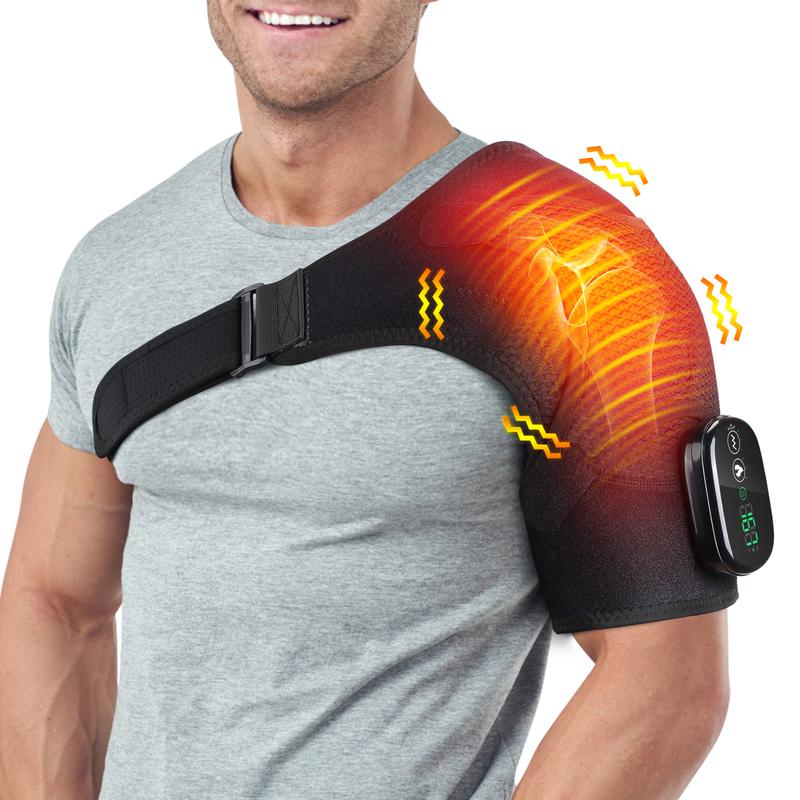 Heating Vibration Massage Shoulder Pad 3-speed Heating 3 Vibration Massage Portable Shoulder Massage Equipment USB Rechargeable Gift for Parent