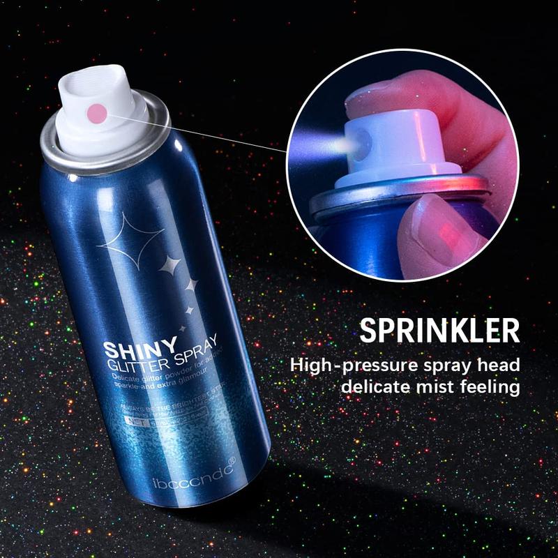 Body Glitter Spray,Glitter Hairspray for Rave Festival Singer Concerts,2.1Oz Shimmer Glitter Hair Spray,Waterproof Sparkle Glitter Spray for Hair and Body,Nightclub Starry Glitter,Prom,Party