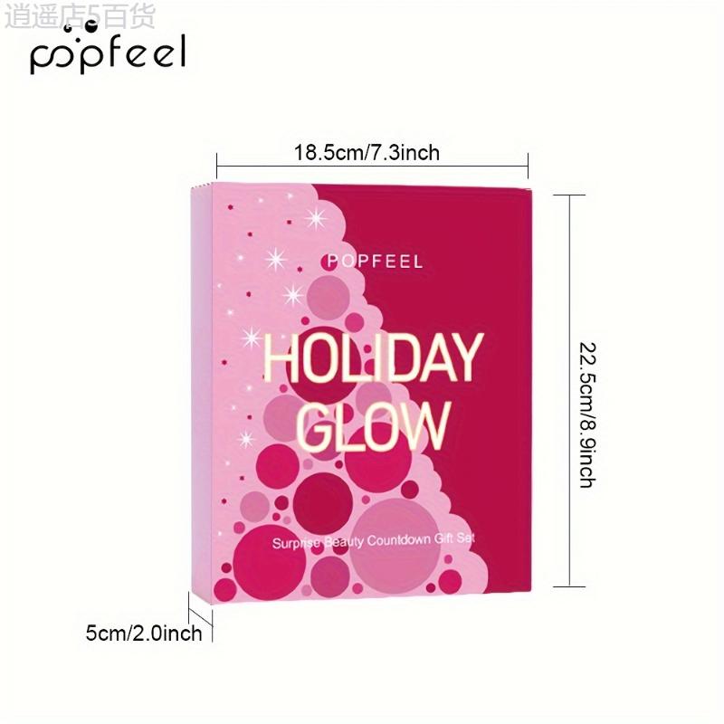 POPFEEL 24-Grid Christmas Countdown Gift Box for Women, Mixed Color Cosmetic Set with Creamy Paste Form, Holiday New Year Celebration Makeup Kit