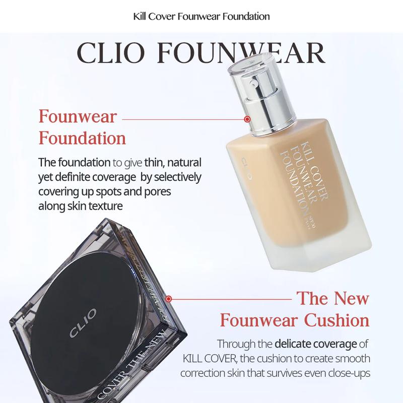 [CLIO Official Shop] CLIO Kill Cover Founwear Foundation | 72hrs Long-Lasting, High Coverage | Semi-matte Finish | Free from 13 Harmful Ingredients