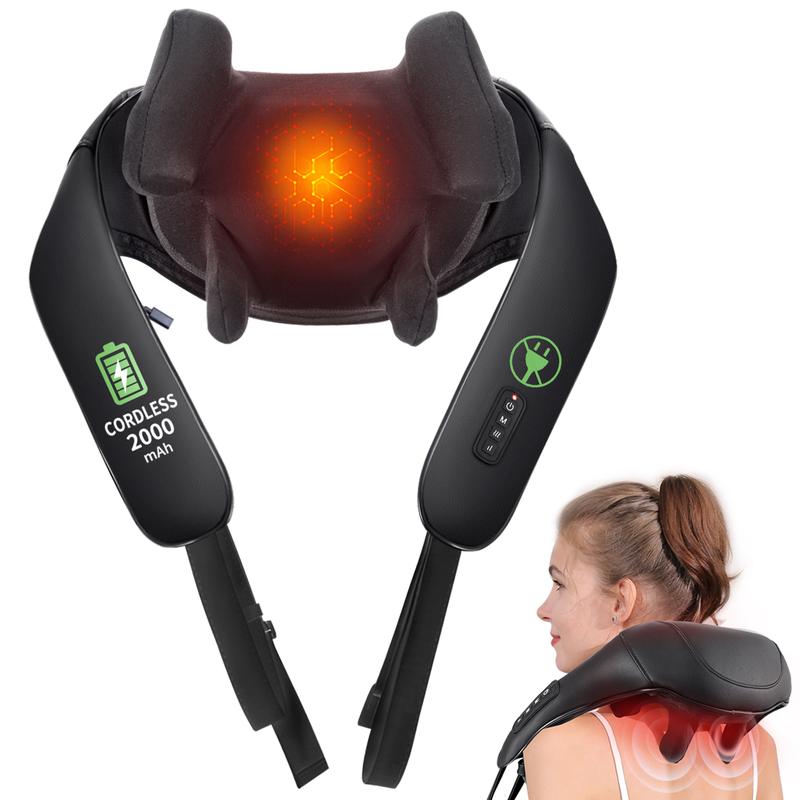 New upgraded neck and shoulder massager, wireless back buckle design, the sixth generation of shiatsu shoulder and neck massager, massage the trapezius muscle, deep tissue, relieve neck and shoulder pain Comfort