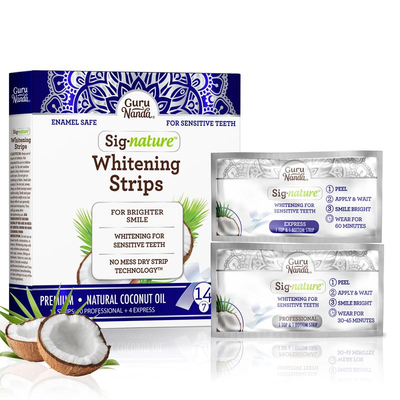 Whitening Wonder - GuruNanda Whitening Strips + Dual Barrel Mouthwash Coconut Oral