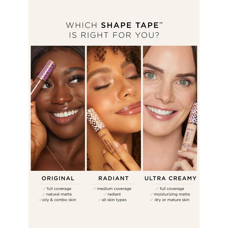 tarte shape tape radiant medium coverage concealer