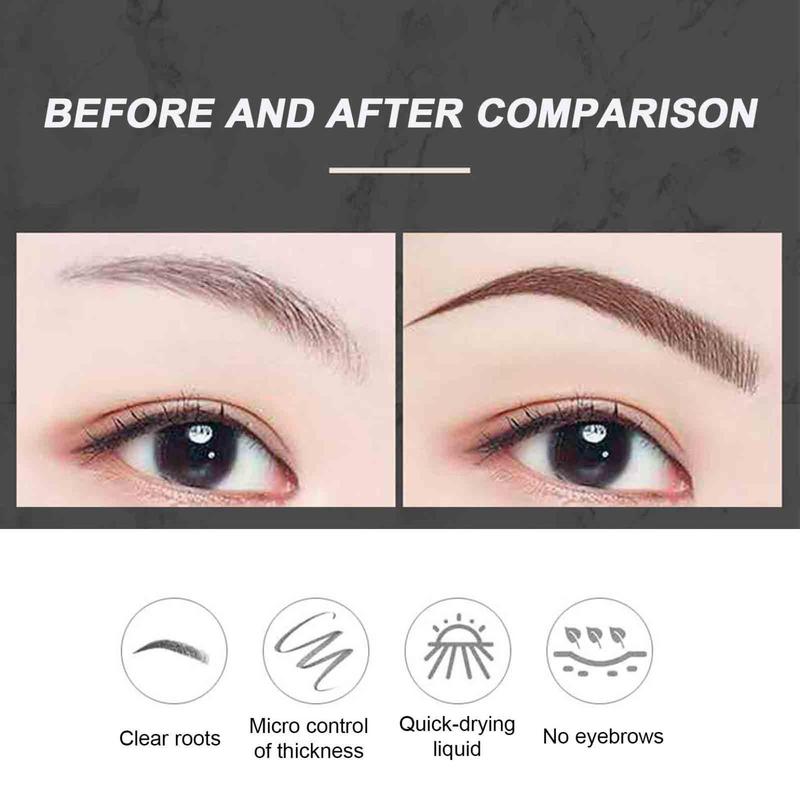 Microblade Eyebrow Pencil, Magic Eyebrow Pencil, Waterproof Microblading Eyebrow Pencil Contouring Pen 4 Tipped Precise Brow Pen, Makeup Cosmetic