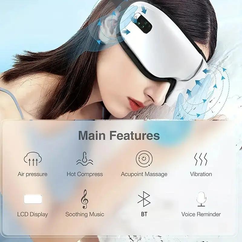 Electric Eye Massage Machine, 1 Set Air Pressure Hot Compress Eye Mask, Vibrating Eye Massager, Massager Machine, Eye Massage Tool, Massager Electric Machine