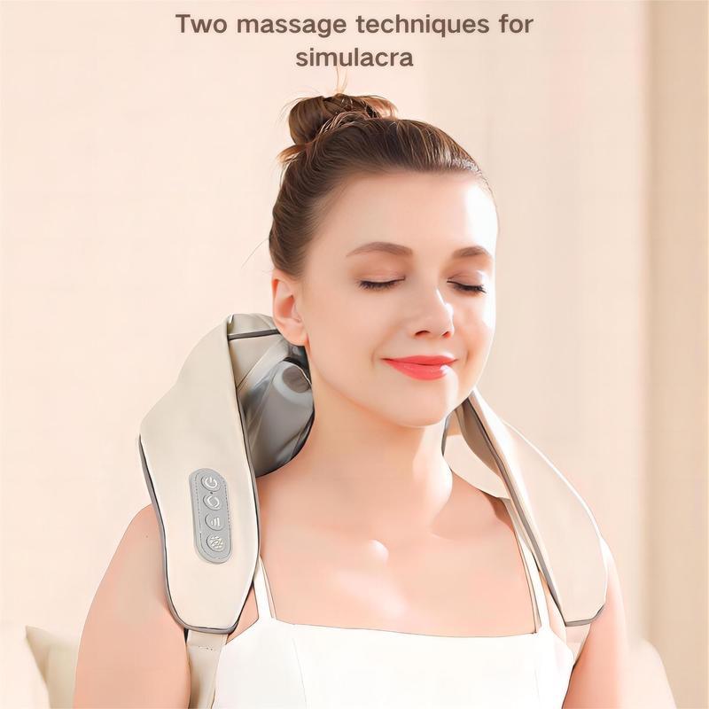 Electric Heat Neck Massage Shawl Shiatsu Kneading Cervical Spine Massager Car Home Back Shoulder Neck Trapezius Muscle Massager Comfort hip gray