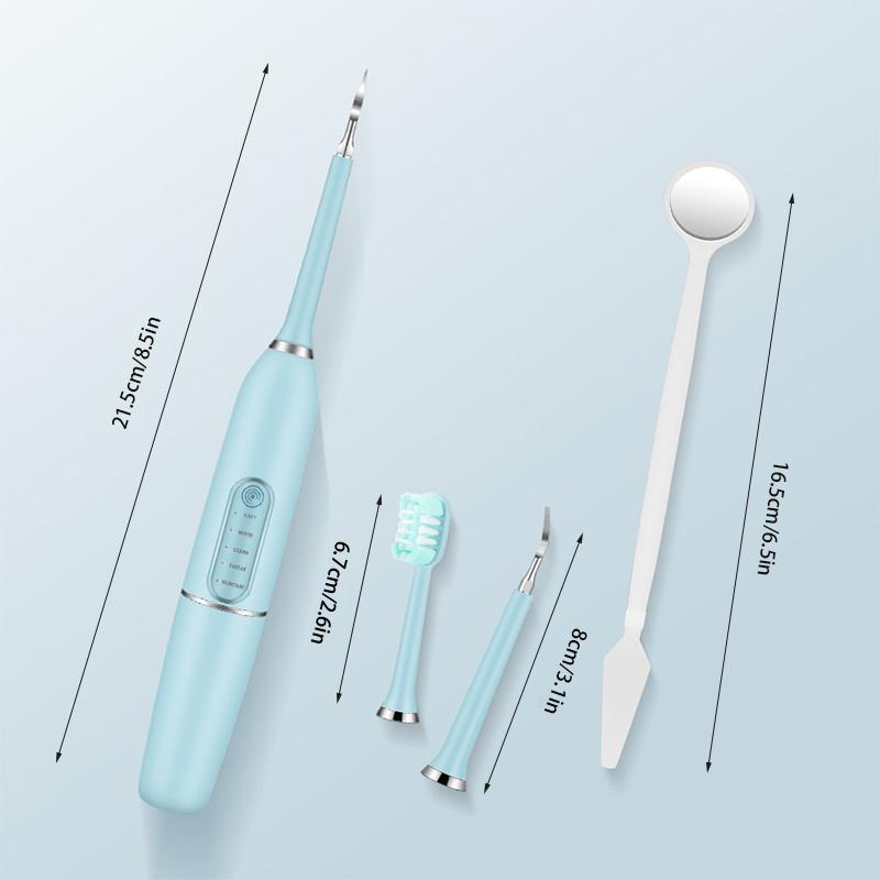 Electric Toothbrush Set, 1 Set USB Rechargeable Toothbrush with Replacement Brush Heads & Tongue Scraper & Mouth Mirror, Oral Care Tool for Home & Travel